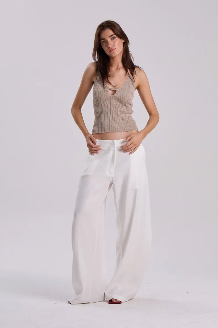 Top de viscosa con lurex plateado - Diseño ajustado y elegante para mujeres de Maria Cher en Tops para argentina